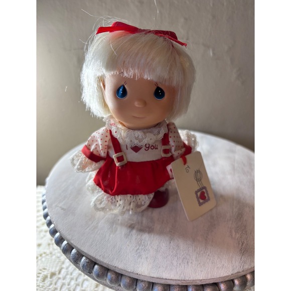 Precious Moments Other - Vintage 1991 Precious Moments Hi Babies Doll I Heart You Red Dress 658898 Enesco